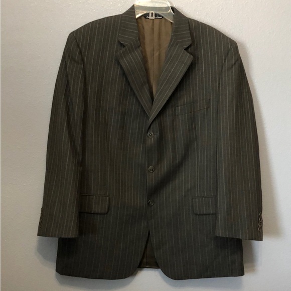 Paul Dione suit jacket Men's 45 R 100% wool sport coat formal blazer pinstripe - Picture 14 of 14
